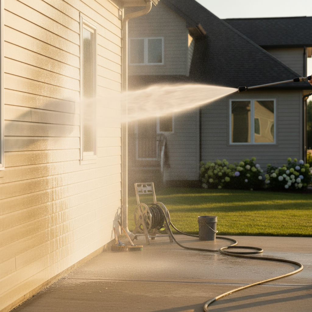 Power Washing Exterior Cleaning - No Face and No Text